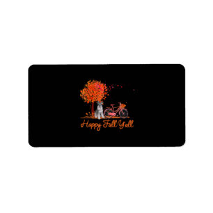 Etiqueta Happy Fall Yall Gracioso Schnauzer Dog Autumn Bicy