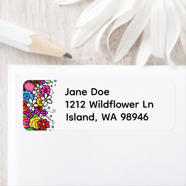 Etiqueta Happy Floral Address labels (In situ)