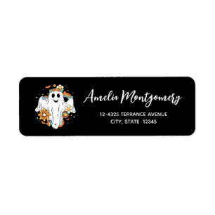 Etiqueta Happy Ghost Retro Hippie Vibe