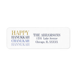 Etiqueta Happy Hanukkah Chanukah Holiday Address Labs