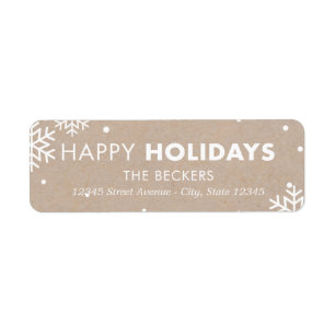 Etiqueta Happy Holidays Address Labels Kraft
