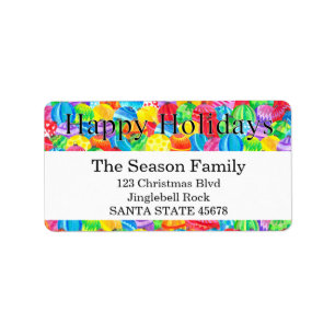 Etiqueta Happy Holidays handpainted watercolor  label