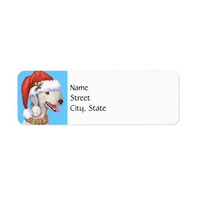 Etiqueta Happy Howlidays Bedlington Terrier Label (Frente)