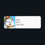 Etiqueta Happy Howlidays Eskimo Dog<br><div class="desc">Happy Howlidays! Use these labels of a cute American Eskimo Dog wearing a stocking hat and scarf when sending greetings at Christmas time. Great to send to your family and friends who love Eskies.</div>