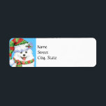 Etiqueta Happy Howlidays Eskimo Dog<br><div class="desc">Happy Howlidays! Use these labels of a cute American Eskimo Dog wearing a stocking hat and scarf when sending greetings at Christmas time. Great to send to your family and friends who love Eskies.</div>