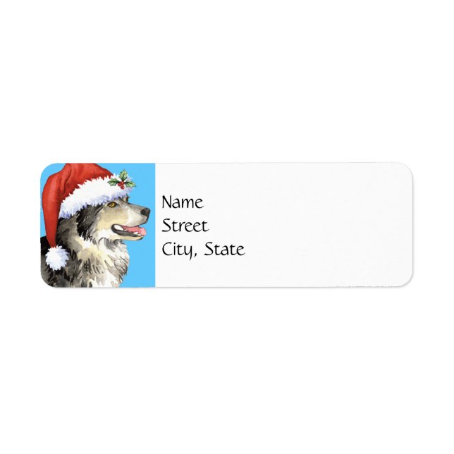 Etiqueta Happy Howlidays Malemute (Frente)