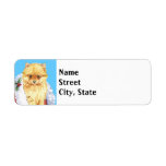 Etiqueta Happy Howlidays Pomeranian<br><div class="desc">Happy Howlidays! Use these labels of a cute Pomeranian puppy in a Santa hat when sending greetings at Christmas time. Great to send to your family and friends who love Poms.</div>