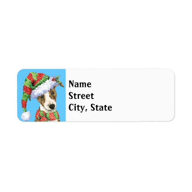 Etiqueta Happy Howlidays Whippet (Frente)