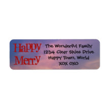 Happy Merry Return Address Label de RoseWrites