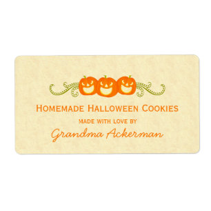 Etiqueta Happy Pumpkin Swirls Halloween Baking Labs