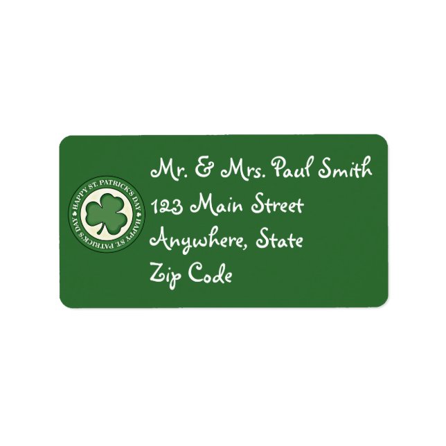 Etiqueta Happy St. Patrick's Day Address Labels (Frente)