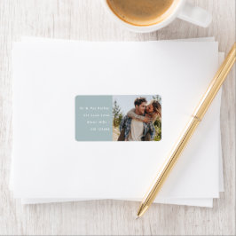 Etiqueta Happy Wedding Couple Photo Return Address