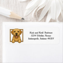 Happy Yellow Labrador Retriever Return Address