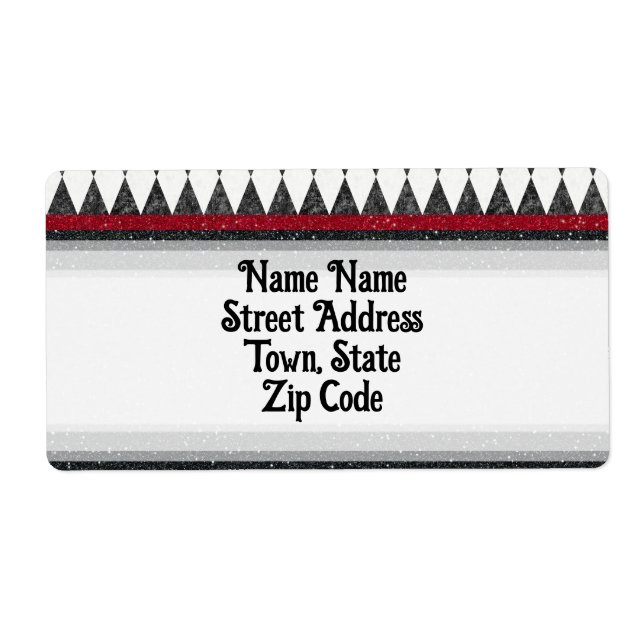 Etiqueta Harlequin rojo blanco negro clásico Diamond Argyle (Frente)