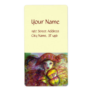 Etiqueta HARLEQUIN rojo rosa amarillo púrpura