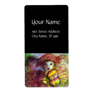 Etiqueta HARLEQUIN rojo rosa amarillo púrpura