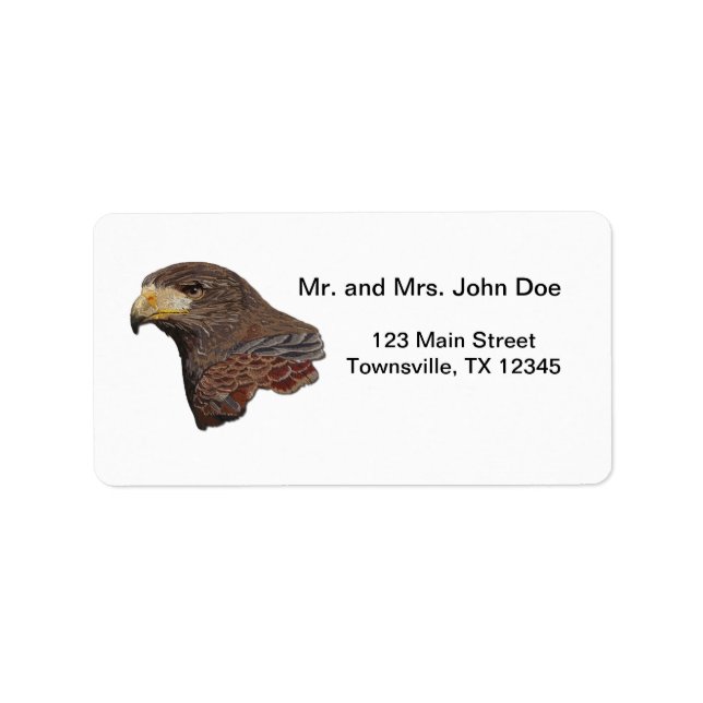 Etiqueta Harris Hawk Faux Embroidery (Frente)