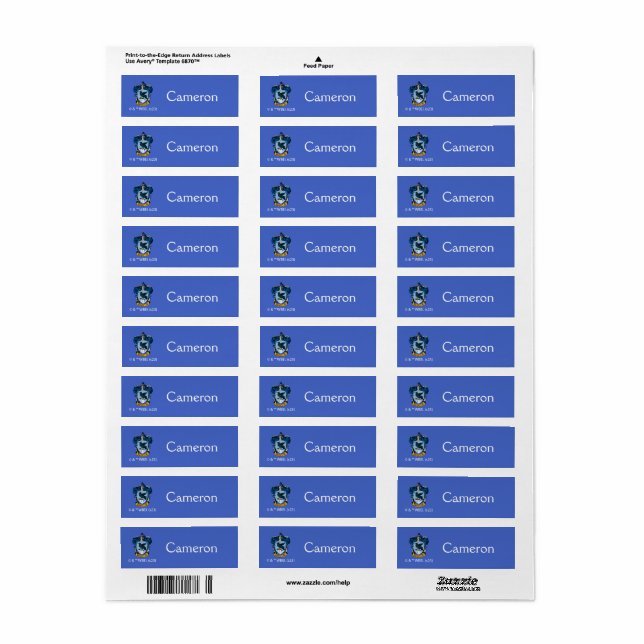 Etiqueta Harry Potter | Escudo Gótico Ravenclaw (Hoja Entera)