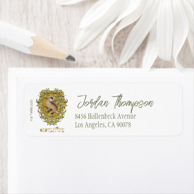 Etiqueta HARRY POTTER™ | Escudo HUFFLEPUFF™ (In situ)