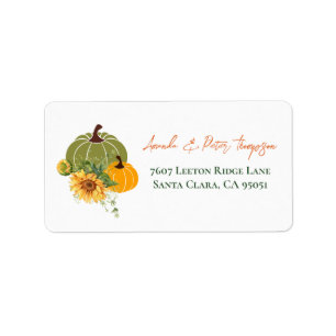 Etiqueta Harvest Cute Little Pumpkin Sunflowers Baby Shower