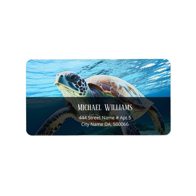 Etiqueta Hawai Turtle Honu (Frente)