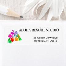 Hawaiian Tropical Hibiscus Return Address 
