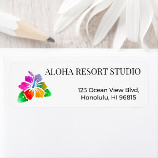 Etiqueta Hawaiian Tropical Hibiscus Return Address 