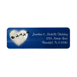 Etiqueta Heart Moon con dirección de vacaciones de Santa y