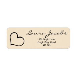 Etiqueta Heart Your Name Script Custom Gift Address Labels