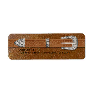 Etiqueta Hebilla de plata y cuero