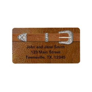 Etiqueta Hebilla y cuero de plata