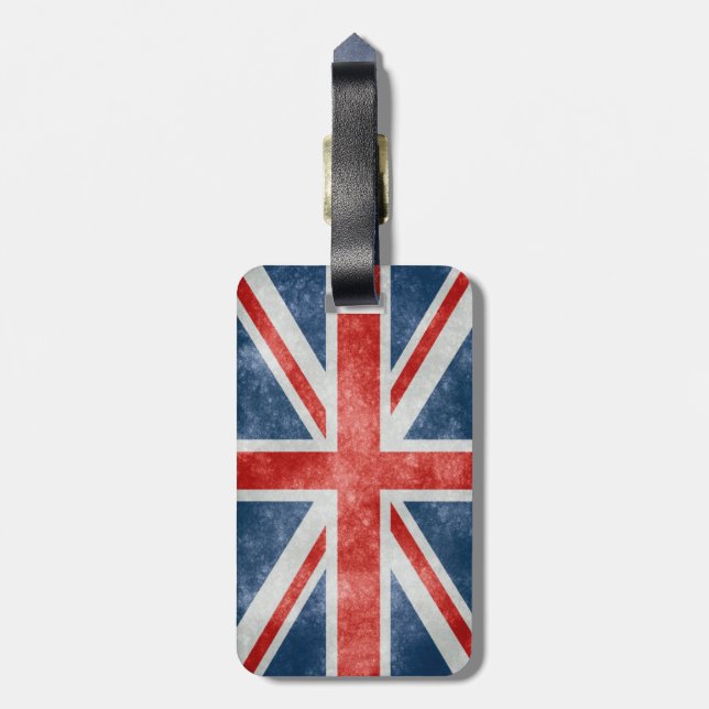 Etiqueta hecha andrajos del equipaje de Union Jack (Atrás Vertical)