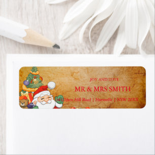 Etiqueta hechizo de árbol de Navidad de Santa Claus