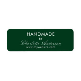 Etiqueta Hecho a mano por el nombre esmeralda verde blanco