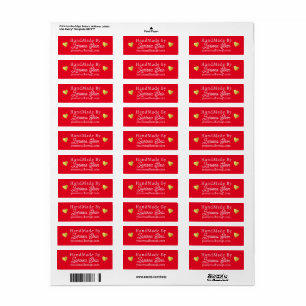 Etiqueta hecho a mano por Personalizado Signature Red