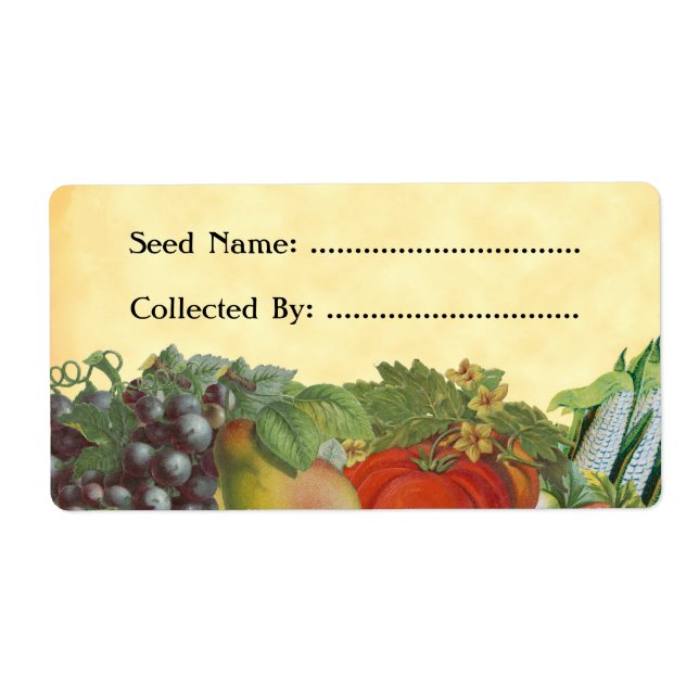 Etiqueta Heirloom Gardener Personalizado Seed Saver Labores (Frente)
