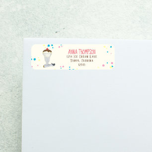 Etiqueta Helado Minimalista Moderno Colorido de Vainilla