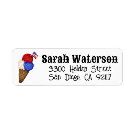 Etiqueta Helado personalizado del 4 de julio