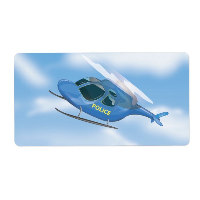 Etiqueta Helicóptero de la policía (Frente)