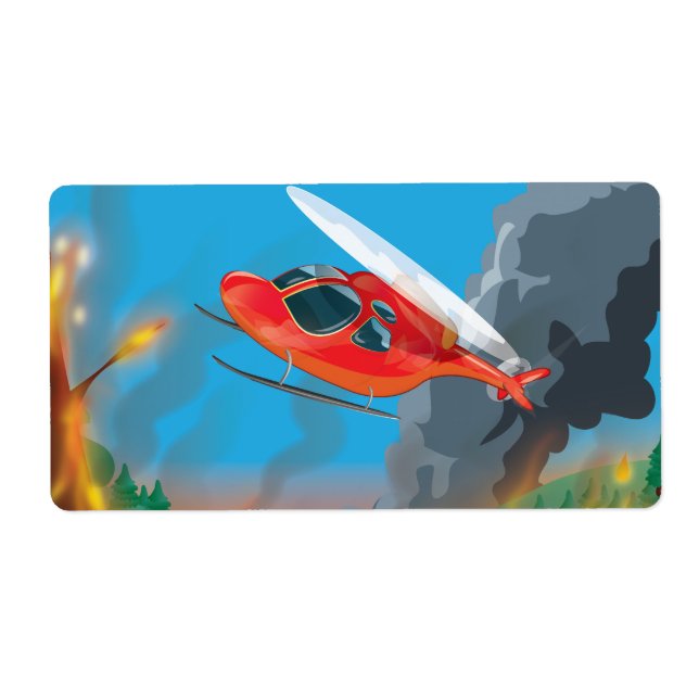 Etiqueta Helicóptero de rescate (Frente)