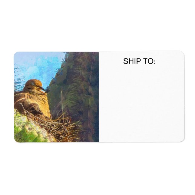 Etiqueta Hembra De Duelo Con Nido Saguaro Cactus Nest (Frente)