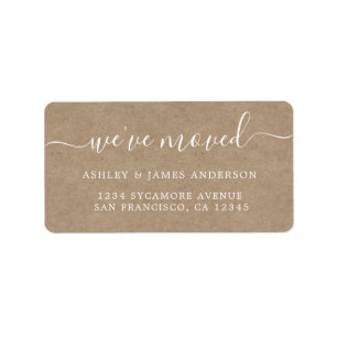 Etiqueta Hemos movido Kraft Paper New Address label