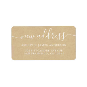 Etiqueta Hemos movido Kraft Paper New Address label