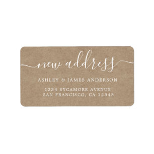 Etiqueta Hemos movido Kraft Paper New Address label