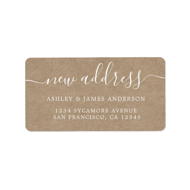 Etiqueta Hemos movido Kraft Paper New Address label (Frente)