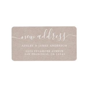 Etiqueta Hemos movido Kraft Paper New Address label