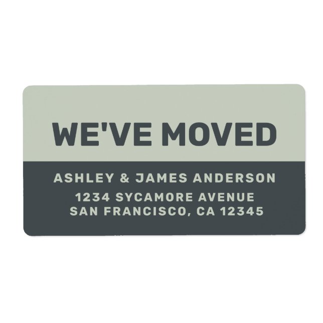 Etiqueta Hemos movido la nueva dirección de Black Pastel Gr (Frente)