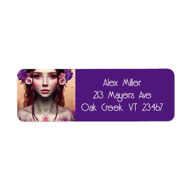 Etiqueta Hermosa encantadora Fantasy AI Art (Frente)