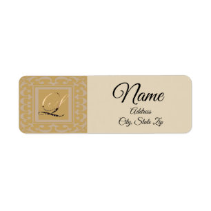 Etiqueta Hermosa letra cursiva sofisticada de la mujer L