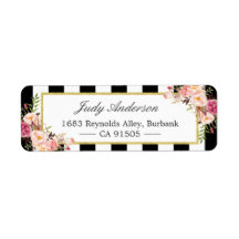 Hermosas flores rosas clásicas franjas blancas neg